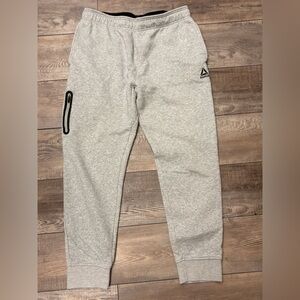 Reebok Light Gray Jogger Sweatpants with Black Trim